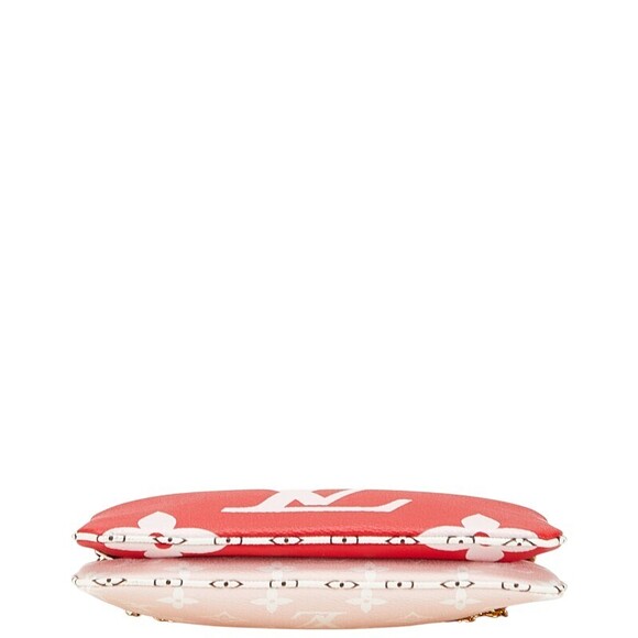 Louis Vuitton Giant Double Zip Chain Shoulder Bag Rouge Red Pink - Picture 3 of 8